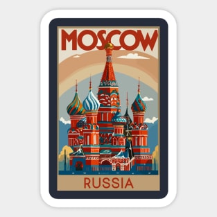 A Vintage Travel Art of Moscow - Russia Sticker